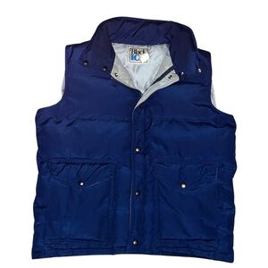 Down Puffer vest blue xl Black Ice vintage unpackable hood outdoors camping fall